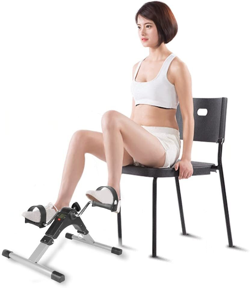 Foldable Pedal Exerciser Mini Arm Leg Exercise Bike with LCD Screen Display New