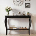 Narrow Console Table, Chic Accent Sofa Table, Entryway Table, 39.3 Inch, Black | Console Table with Curved Legs, Chic Accent Sofa Table with Shelves for Entryway, Living Room, Hallway