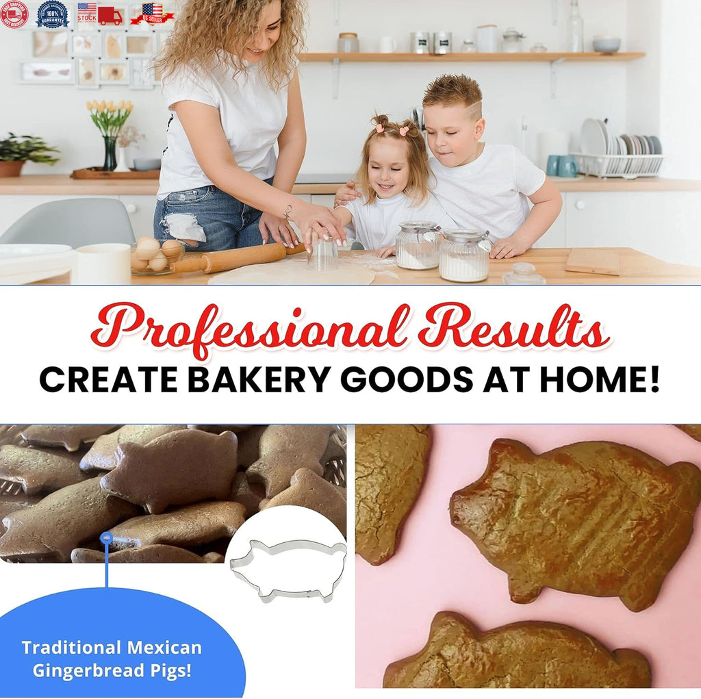 Marranitos Pig Cookie Cutter 5 Inch –Tin Plated Steel Cookie Cutters – Marranito