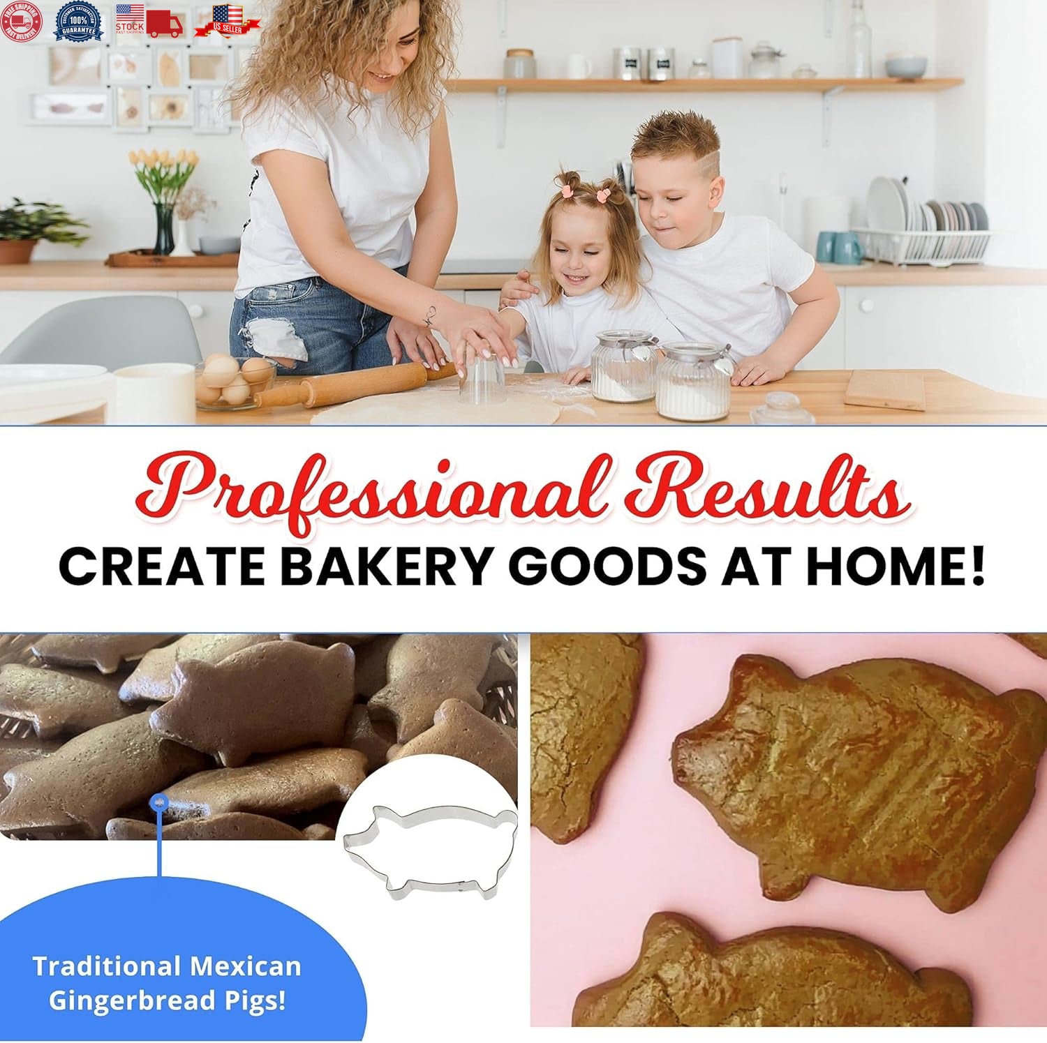 Marranitos Pig Cookie Cutter 5 Inch –Tin Plated Steel Cookie Cutters – Marranito