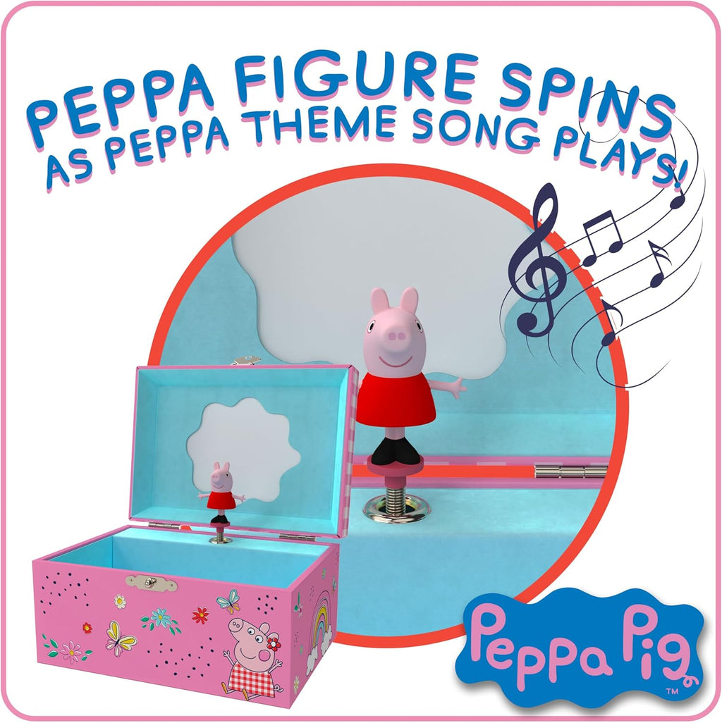 Peppa Pig Jewelry Box for Girls Musical Jewelry Box with Spinning Figurine, Peppa Pig Toys for Kids Ages 3-5 Plays Peppa Pig Theme Song
