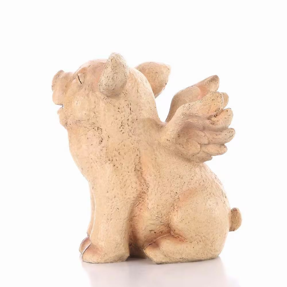 Pig with Wings Sitting, Laughing