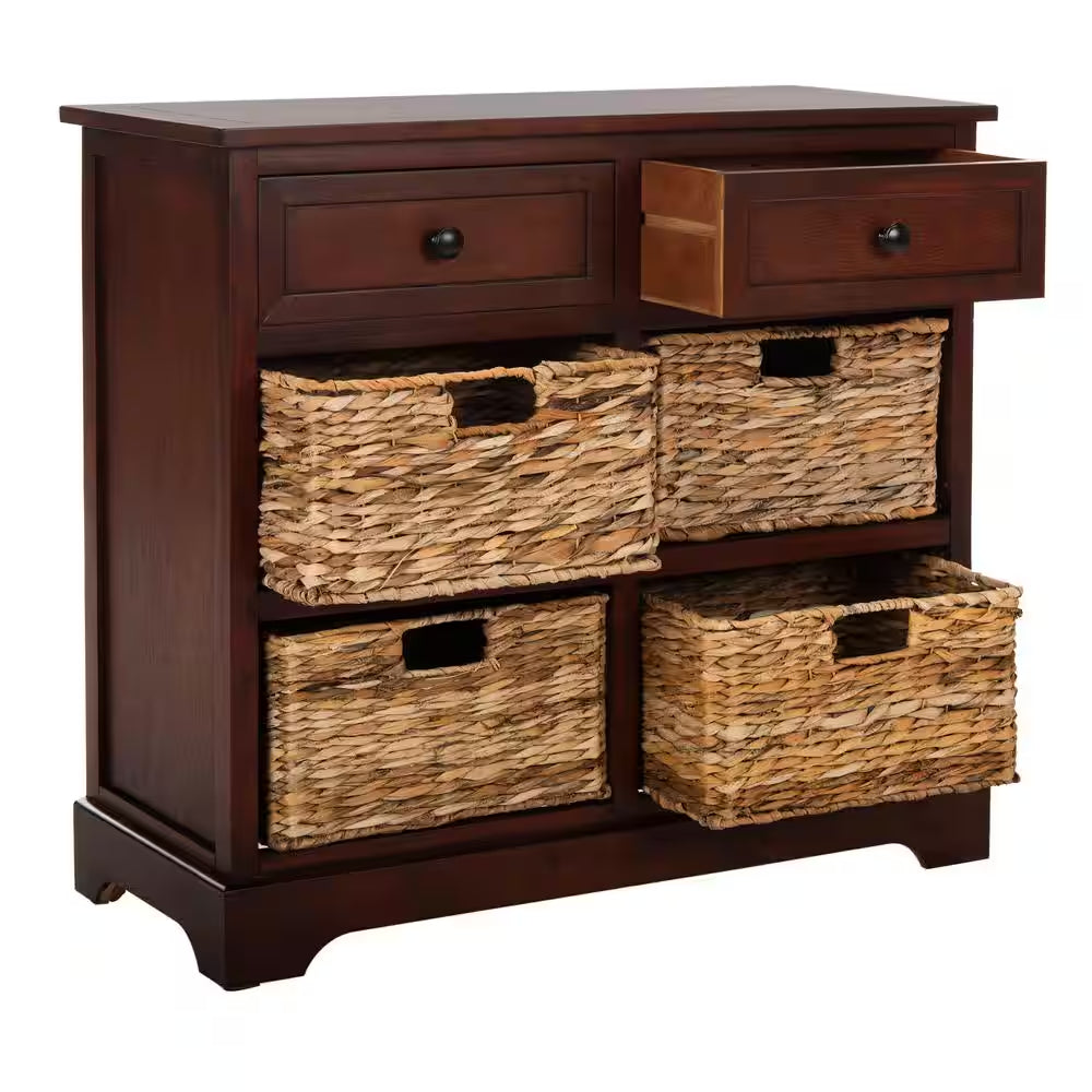 Herman 6-Drawer Red Nightstand Chest