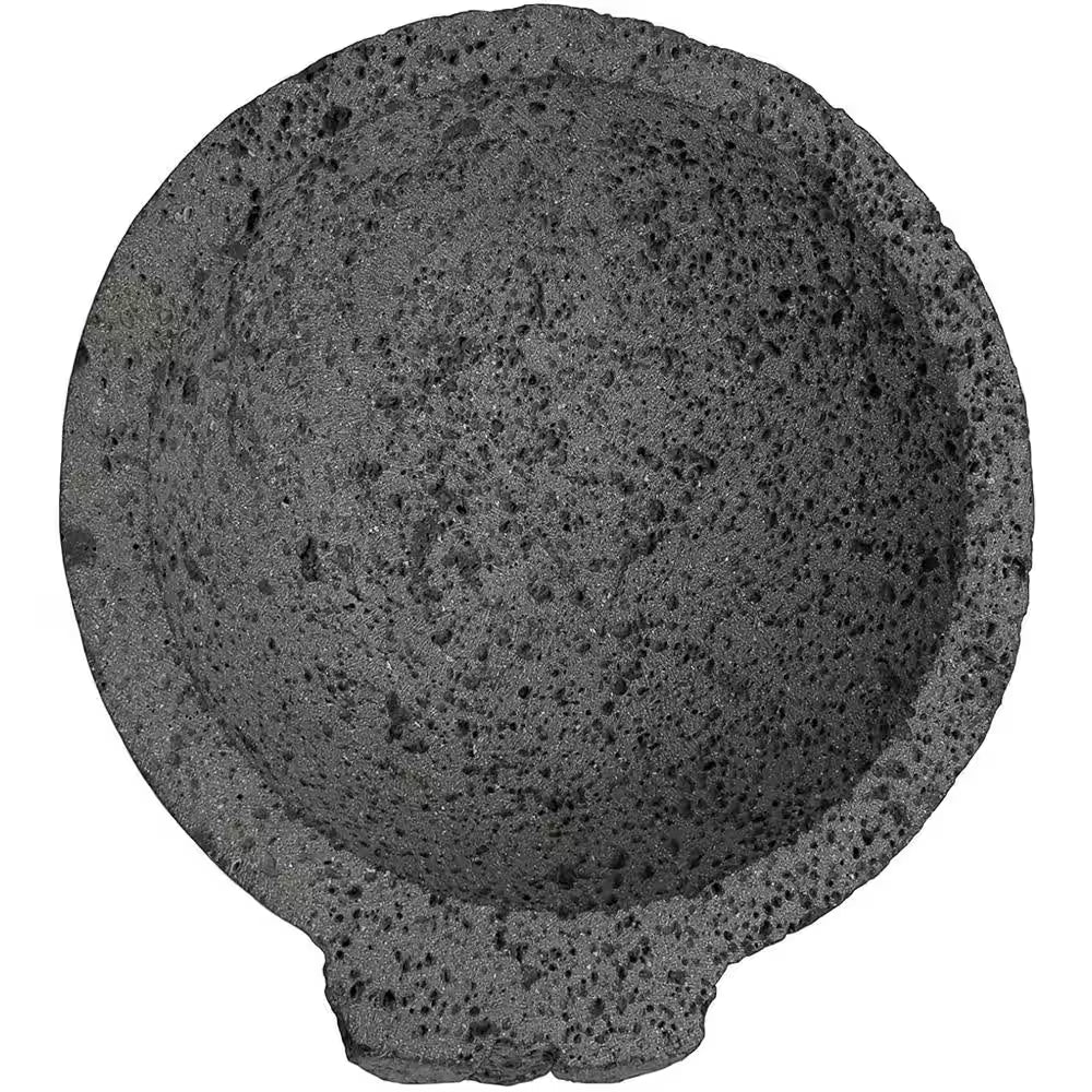 8.6 In. Hand-Made Lava Stone Mortar and Pestle, Spice Grinder, Pig Design