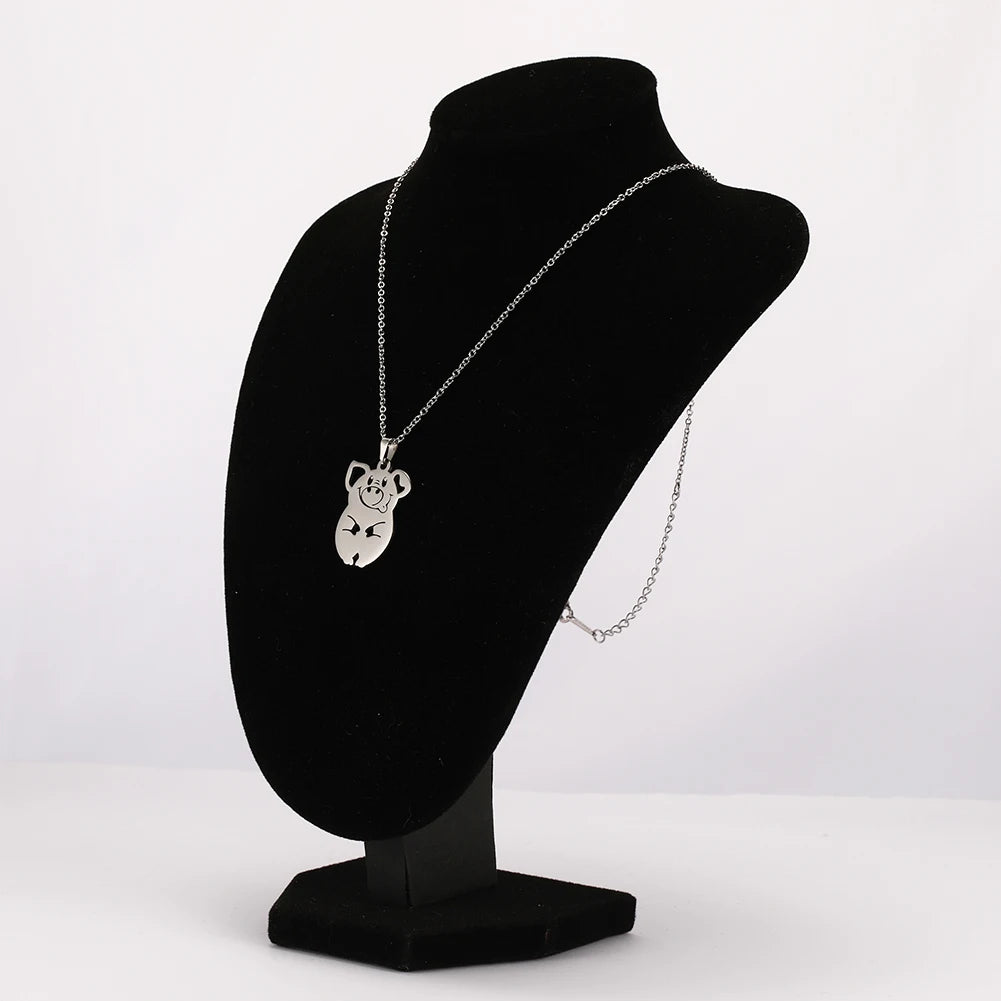 Pig Necklaces. Stainless Steel Pendant Necklace