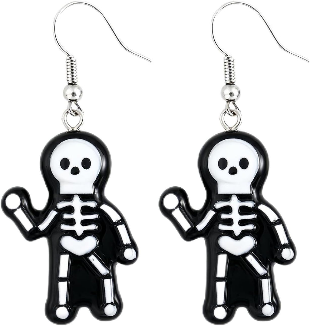 Punk Halloween Earrings for Women,Witch Skull Skeleton Dangle Earrings for Women,Scary Halloween Party Earring for Halloween Accessories