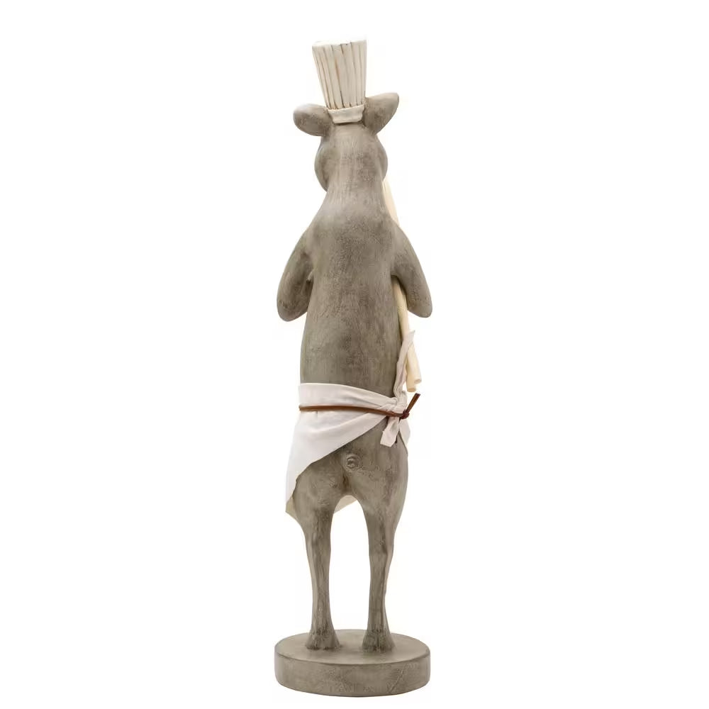 25 In. Resin Chef Pig Tabletop Decor, Multi Colored