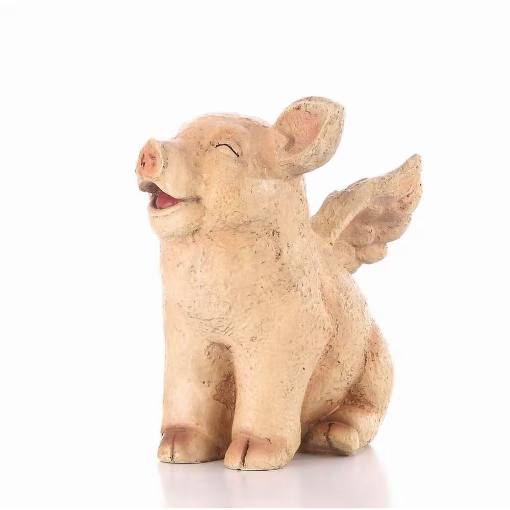 Pig with Wings Sitting, Laughing