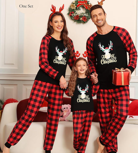 Christmas Pajamas Sets for Family Christmas Pjs Women Men Kid Sleepwear Holiday Festival Loungewear