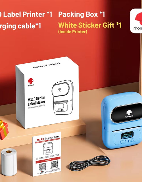 Load image into Gallery viewer, Phomemo M110 Portable Label Printer Mini Thermal Self-Adhesive Sticker Printer Mobile Pocket Tag Price UV Label Sticker Printer
