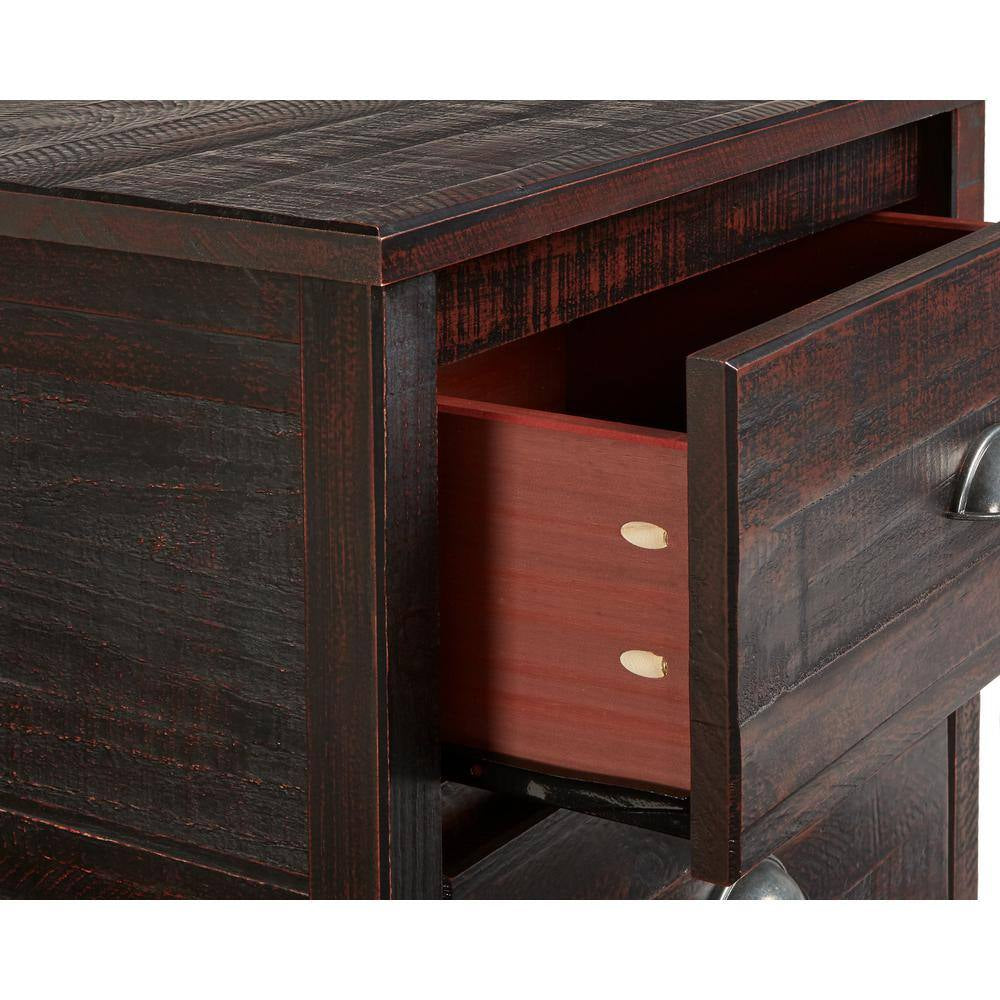 Baja 2-Drawer Walnut Nightstand