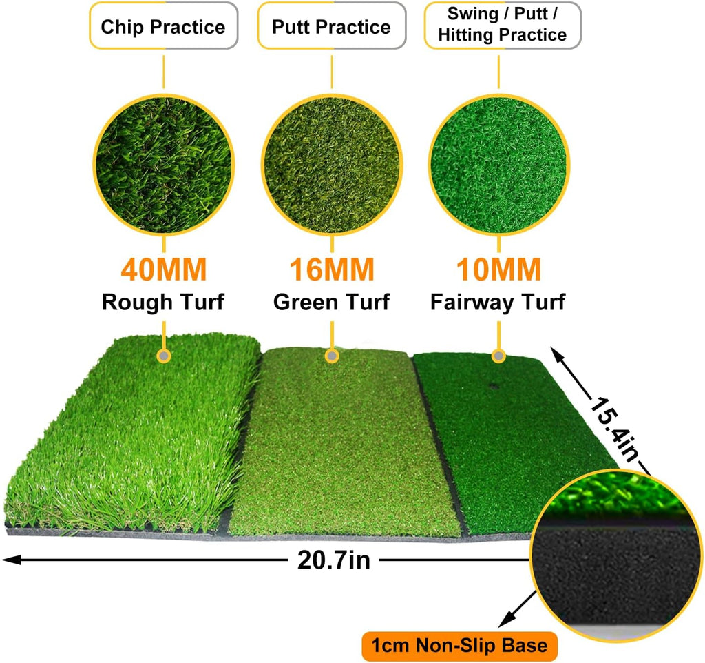 Golf Practice Net.  12 X 7 Ft Professional Backstop with Silent Velvet Target