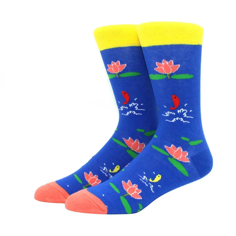 Men'S Fashion Pattern Dress Funky Fun Colorful Socks Luxury Crazy Novelty Dress Socks Cotton Happy Funny Animal Socks