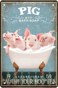 Funny Pig Bathtub Decor - Farm Decor Pig Signs