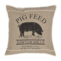 Sawyer Mill 18X18" Square Accent Throw Pillow, Pig, Charcoal