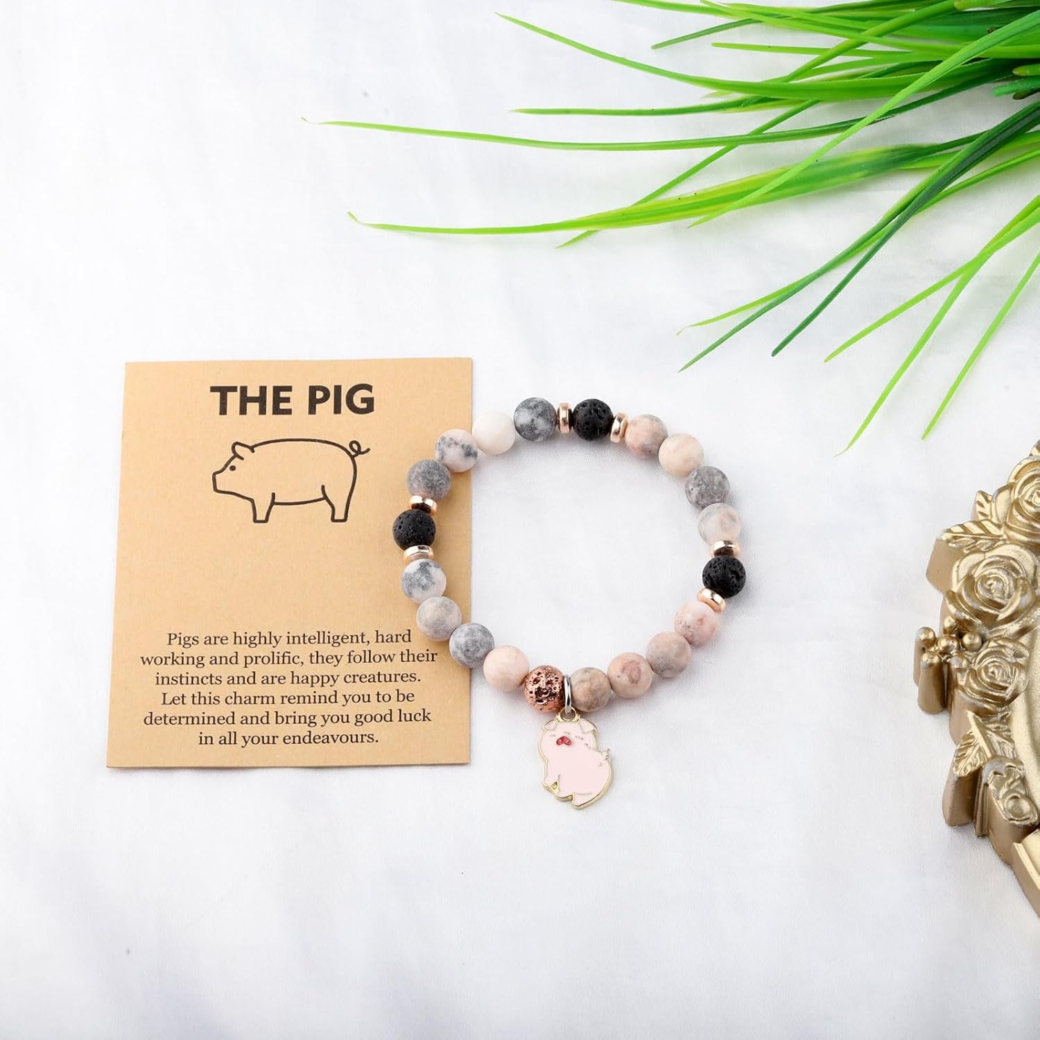 Pig Jewelry Pink Pig Charm Bracelet Pig Gift Pig Lover Gift Pig Mom Gift