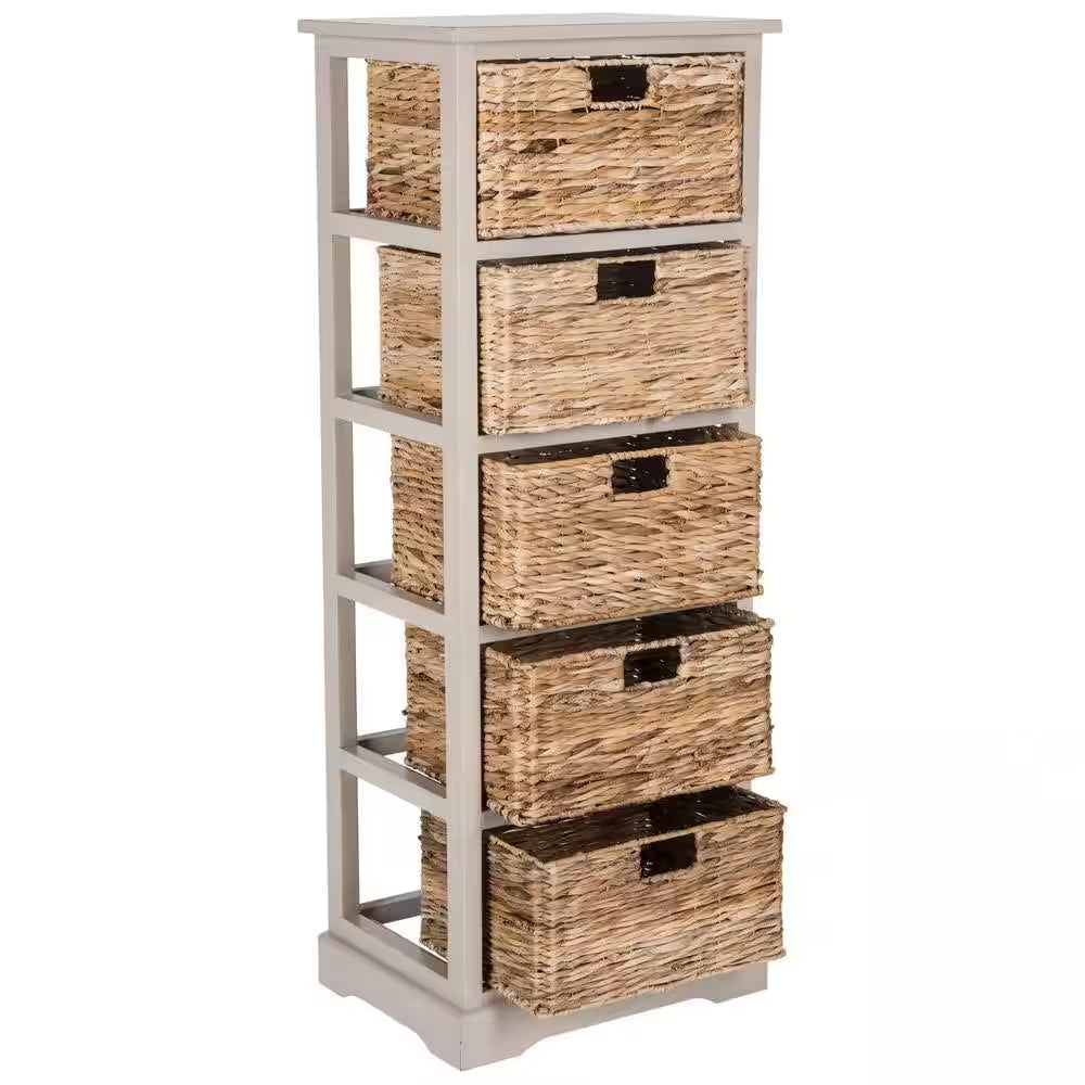 Vedette 5-Drawer Rustic Gray Storage Chest