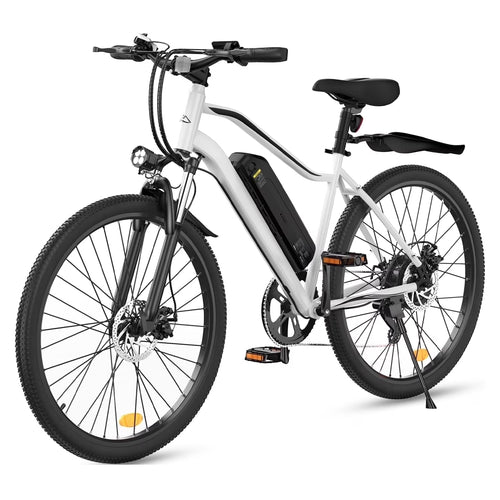 1000W Peak Electric Bike Adult,26" Mountain Bicycle Professional ,Front Dual Shock Absorption Ebike,Up 20MPH,55 Miles,35-Speed, 42V 13AH Removable Battery,White