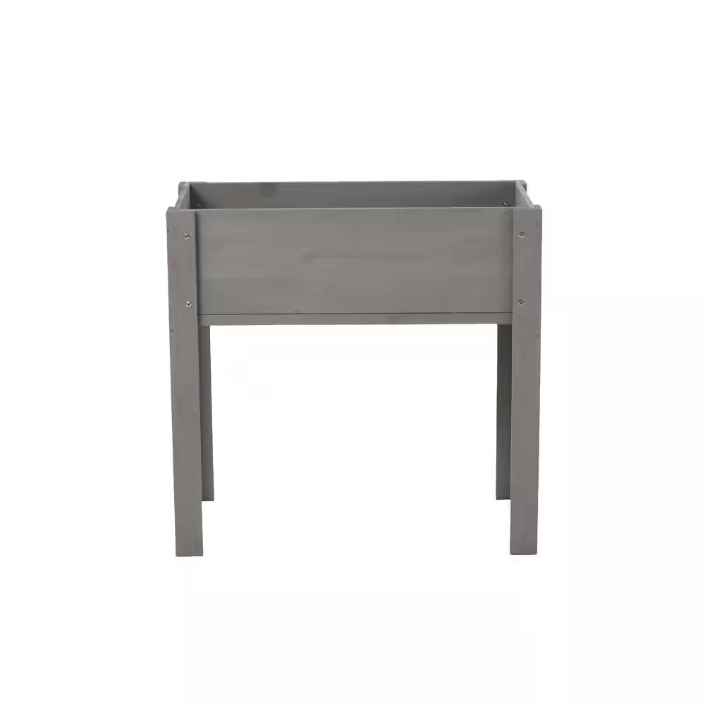 31.00 In. H Rectangle Gray Wood Raised Garden Bed with Legs, Outdoor Garden Raised Planter Box