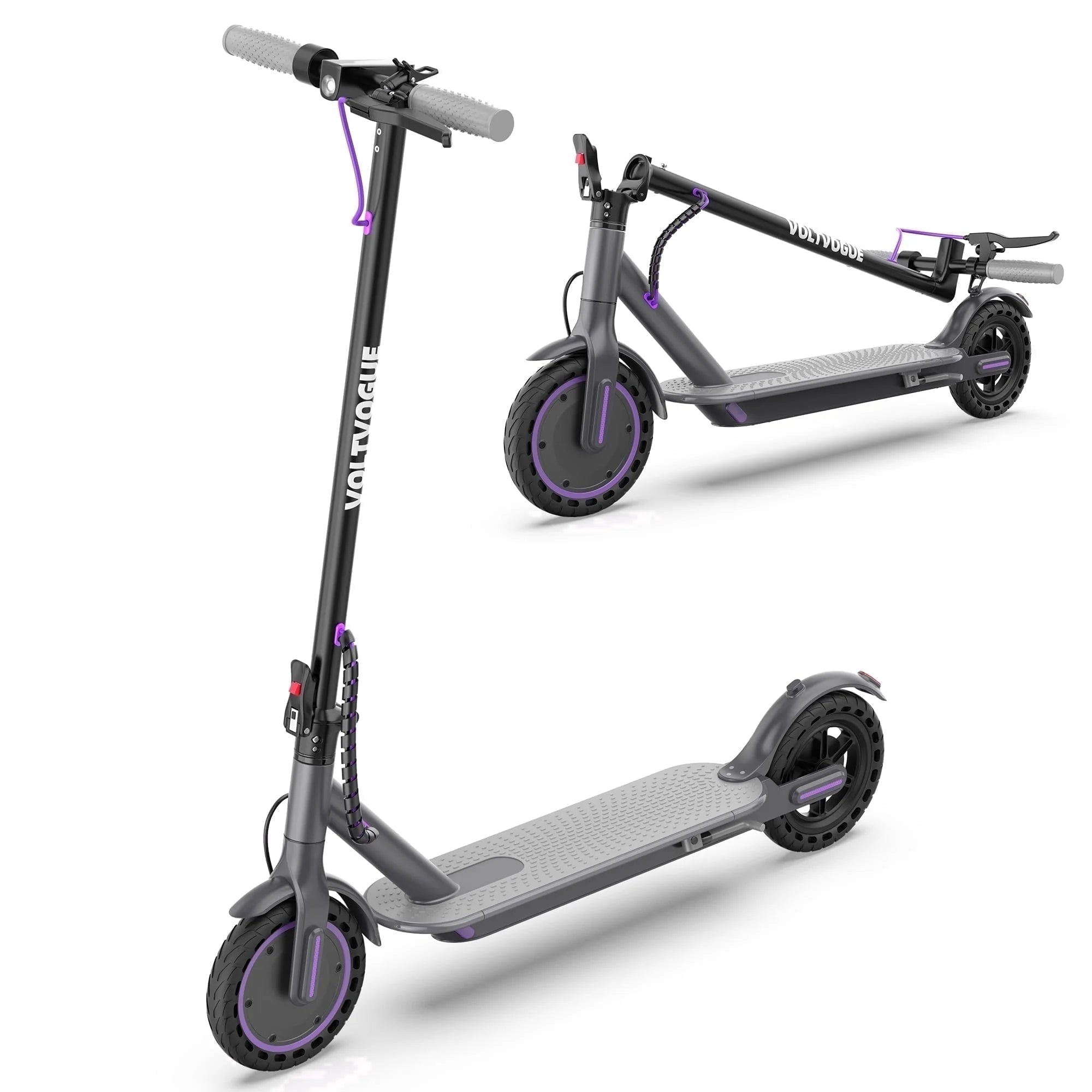 VV-5 Adult Folding Electric Scooter, 350W Motor 19MPH, 15 Miles Range, 8.5'' Solid Tire Commuter E Scooter with APP