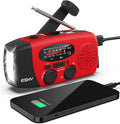 Emergency Hand Crank Radio 7400Mwh with 3 LED Flashlight, AM/FM/NOAA Portable Weather Radio with Rechargeable 2000Mah Battery, Solar Powered Radio for Indoor Outdoor Survival Camping, SOS Alarm