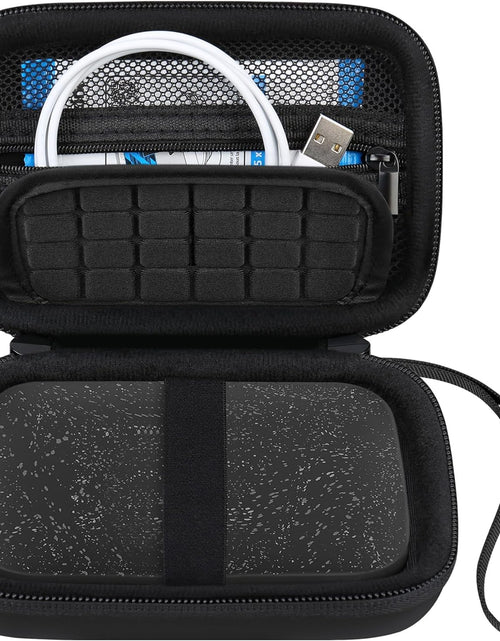 Load image into Gallery viewer, Hard Case for HP Sprocket Portable 2X3 Instant Photo Printer, Kodak Step Wireless Mobile Photo Printer, Lifeprint 2X3 Photo Printer, Zipper Mesh Bag Fits Photo Paper Cable, Black+Black
