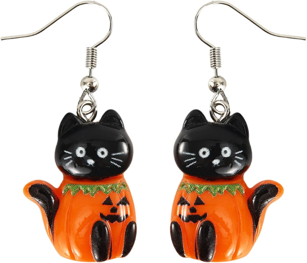 Punk Halloween Earrings for Women,Witch Skull Skeleton Dangle Earrings for Women,Scary Halloween Party Earring for Halloween Accessories