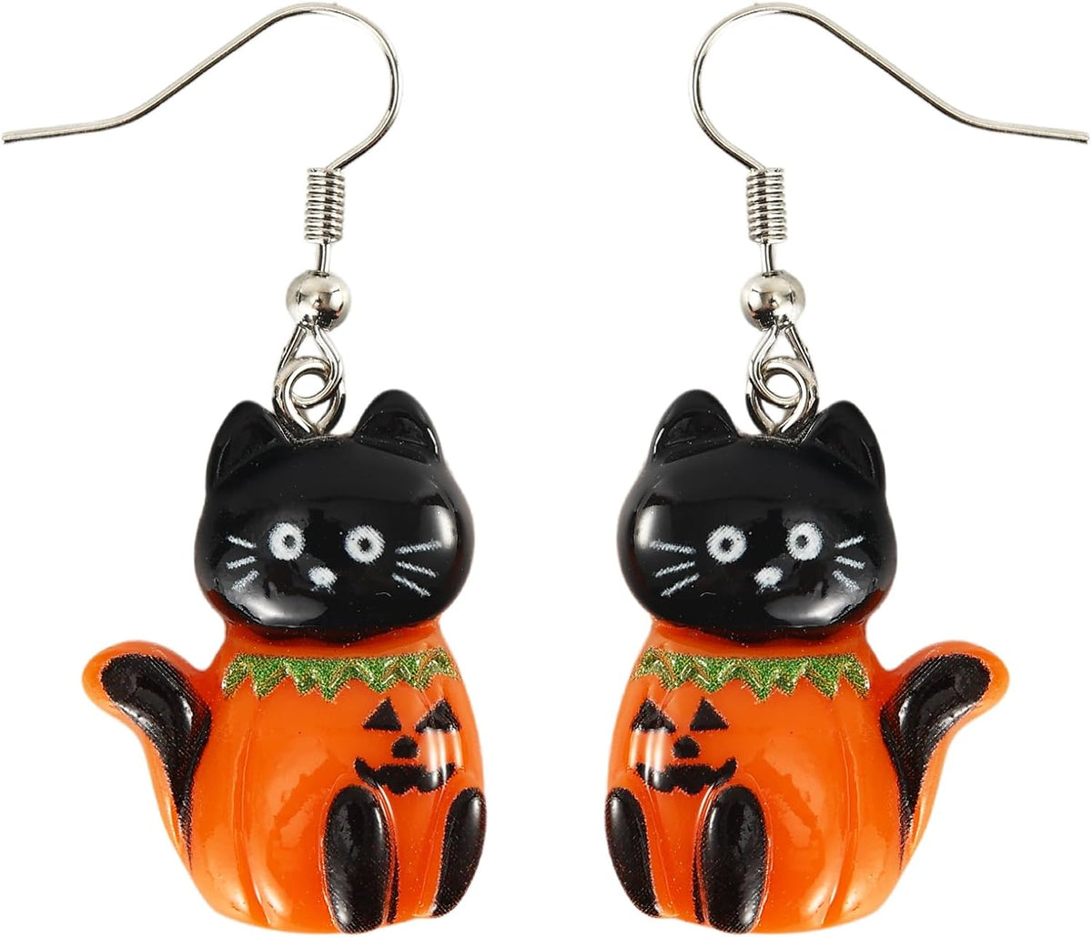 Punk Halloween Earrings for Women,Witch Skull Skeleton Dangle Earrings for Women,Scary Halloween Party Earring for Halloween Accessories