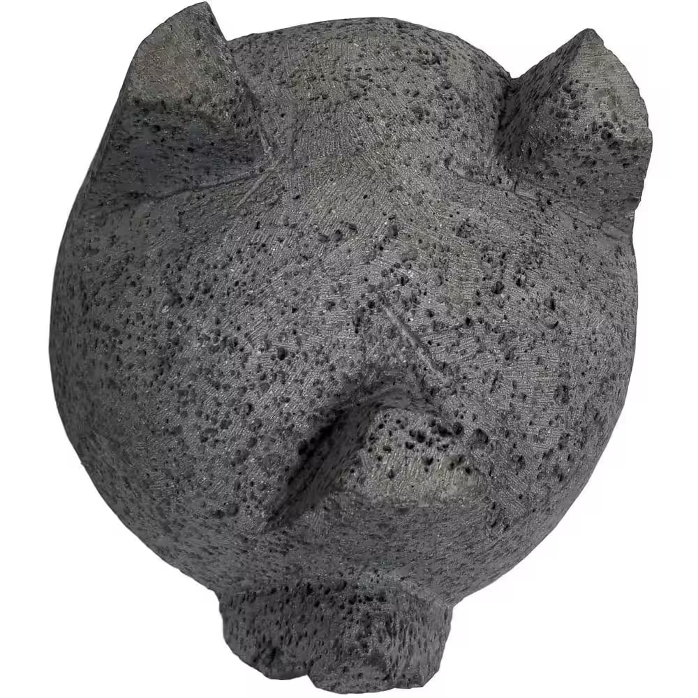 8.6 In. Hand-Made Lava Stone Mortar and Pestle, Spice Grinder, Pig Design