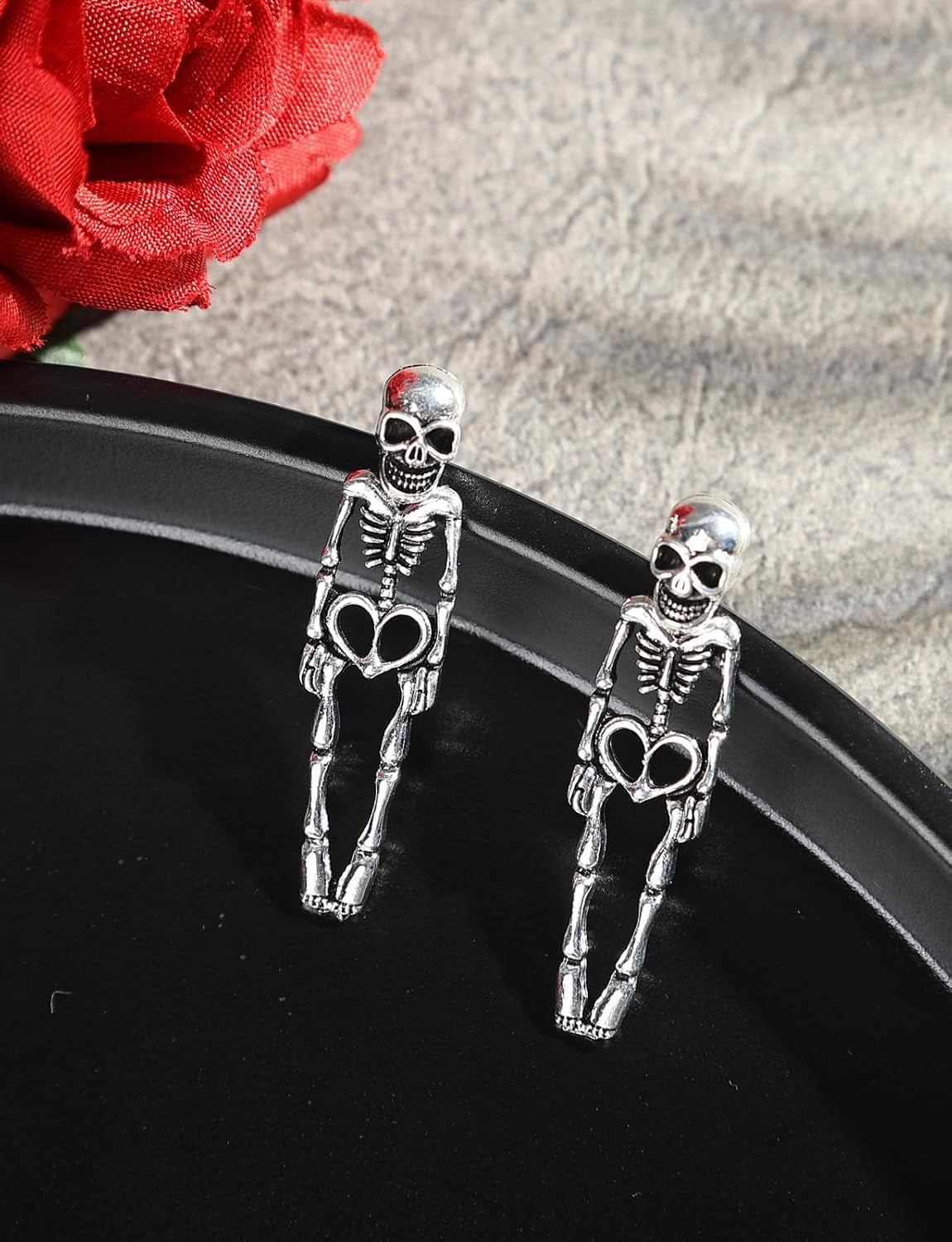 Punk Halloween Earrings for Women,Witch Skull Skeleton Dangle Earrings for Women,Scary Halloween Party Earring for Halloween Accessories