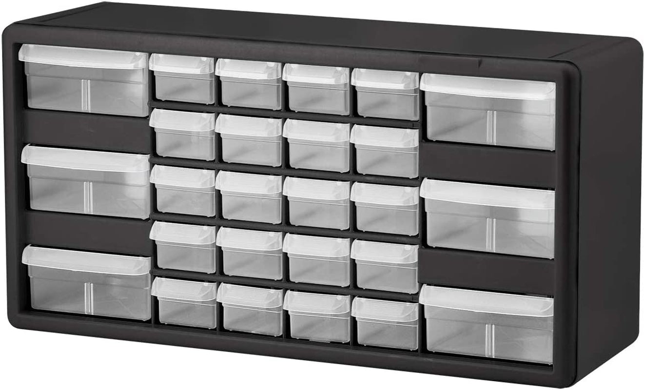 64-Drawer Plastic Storage Cabinet, 20"W X 6"D X 16"H, Black | Plastic Cabinet W/ Drawers for Garage Organization, Beads, Building Bricks Storage, Teacher Toolbox, Makeup Organizer, 10764